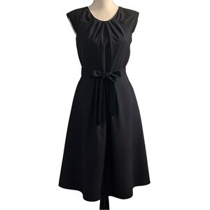 Calvin‎ Klein Cap Sleeve Belted A-line Solid Dress Women’s Sz Small Black